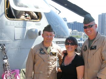 L to R: Captain McKinley in the cockpit, Sgt. Joe Bean, Anita and Captain Perfect Teeth.  :-)  Didn't get his name... If you visit here Captain, send me your name!
