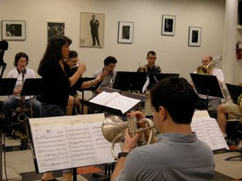 Rehearsing my arrangement of Jobim's Sabia, Commissioned by The Westchester Jazz Orchestra

