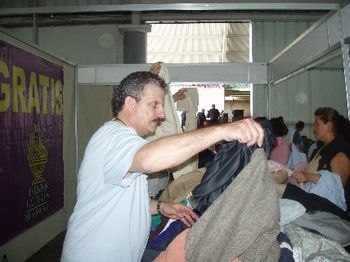 Distributing clothing to the needy in Guatemala
