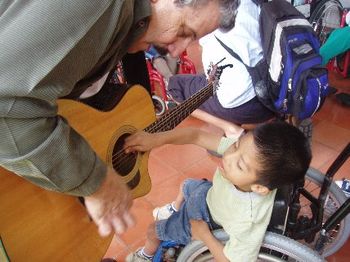 A Holy moment with a little friend in Antiqua, Guatemala
