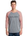 Limited Edition, gray and pink, three-quarter length sleeve unisex Haiku Milieu t-shirts
