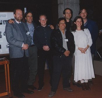 1996 in Mexico:  Lawrence Kaptain, Ney Rosauro, Dean Gronemeier, Victor Mendoza, Steven Schick, Tatiana Koleva, and Gordon
