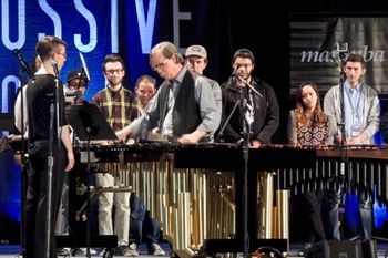 Gordon playing Autumn Island by Roger Reynolds.  My students joined me on stage.
