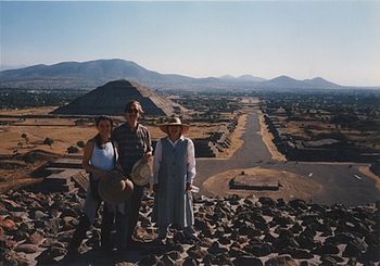 In Mexico at the pyramids with Tatiana Koleva and Gabriella Jimenez-1996
