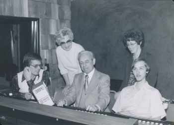 From left to Right: Joel leach, Vera Daehlin, Clair Musser, Karen Ervin, Gordon
