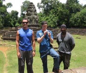 Young Gunner, Aaron & Prov at one of the Ankor temples. For more on my trip check out www.proverbnew
