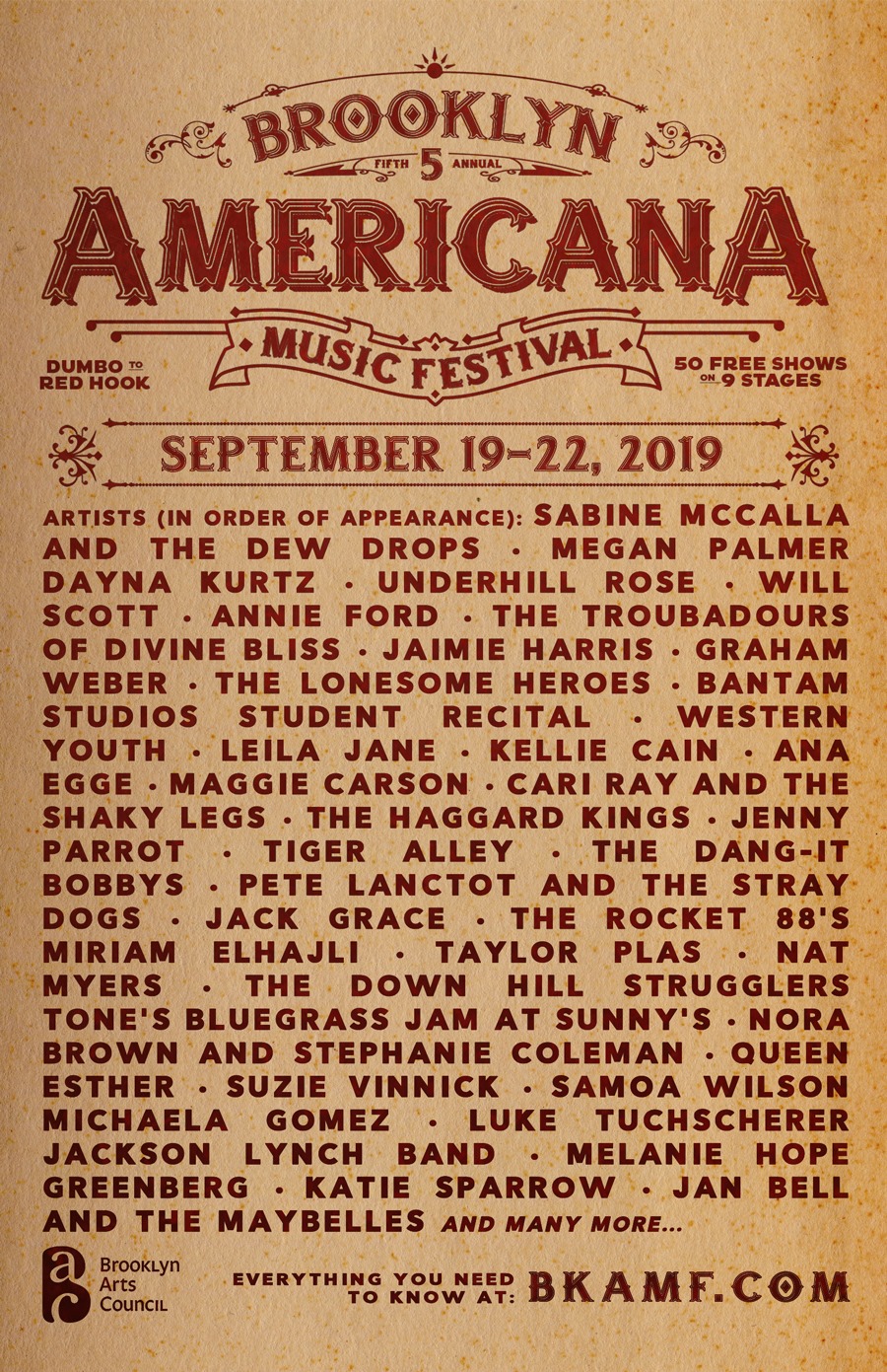 East Coast Tour to the Brooklyn Americana Music Festival