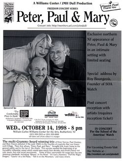 A Peter, Paul and Mary concert - Rutherford, NJ - a JMH Dull Production
