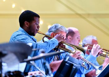 Trumpet Section L-R  Christian Crawford, John Kolody, Charlie Carr, Alan Chard
