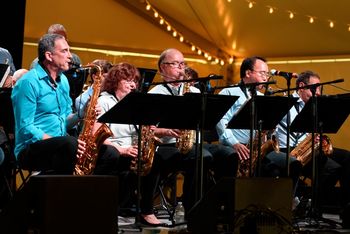 Sax Section L-R Bill Tiberio, Corinn Pedrone, Tom Pesciotta, Kojun Hatta, Vic Ciaraldi
