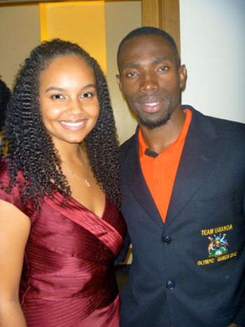 10-9-12: Anna Nyakana with Julius Mutekanga, 2012 Olympic Athlete, N.Y.C.
