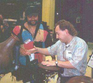 Introducing the Udu Drum to the incredible Dennis Chambers.  Wow! What a groove he has and he asked me to play for him.  What an absolute honor that was...
