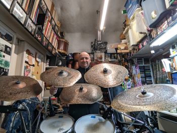 Me in my Studio with my Amedia Custom Stingray Cymbals
