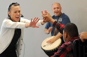 With Ellen Sinopoli's Dance Company Another shot of celebrating "MOVE" movement and music with the Center for Disabilities.  Very honored to be a part of this ongoing work.
