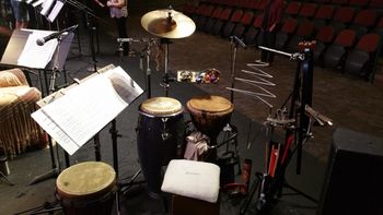 Diverse and dynamic setup I used to perform and record for the incredible poet: Paul Pines and the remarkable composer: Catherine Reid 1 of 5

