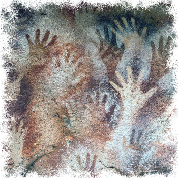 Cave print from Cave of Hands in Argentina
