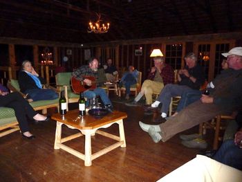 House Concert in the Adirondacks! Concerts in fishing camps, hunting lodges and hunting lodges have been some of my most memorable shows.
