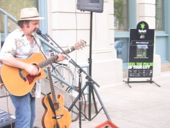 "Busking" While it is not true "busking" it is fun to do street shows.  The interactions with folks can be priceless!
