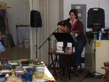 Playing at the Empty Bowls pottery benefit November 2007
