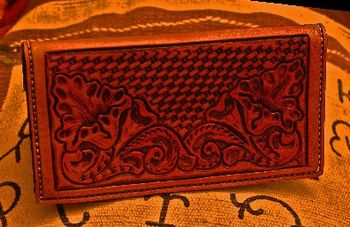 Roper Style Wallet with 50's Style Floral Pattern
