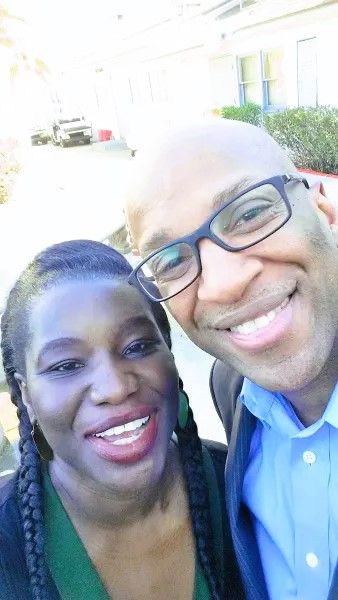 Bukky Agboola with Donnie McClurkin remembering Pastor Andrae Crouch in Pacoima, CA.
