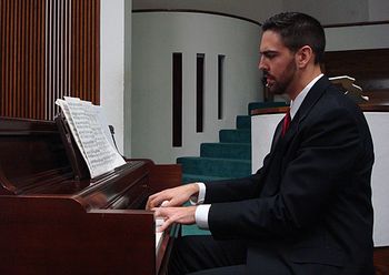 Matt doing some fancy Handel playing...
