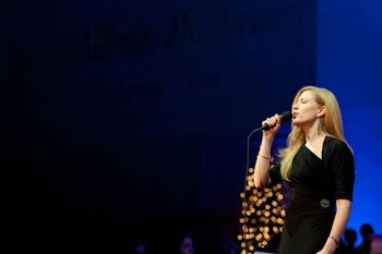 Tara singing during the 2012 Parkside Christmas Concerts - (Photo by Julie Hahn, Sugarbush Design)
