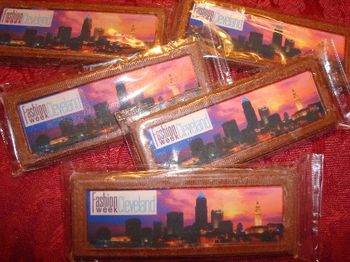 Want to make food fashionable?  Yep, say it with chocolate:  The Cleveland skyline on chocolate bars.  Completely edible...completely delicious.
