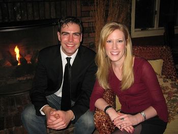 Matt & Tara pose by the fireside after an exhilarating set
