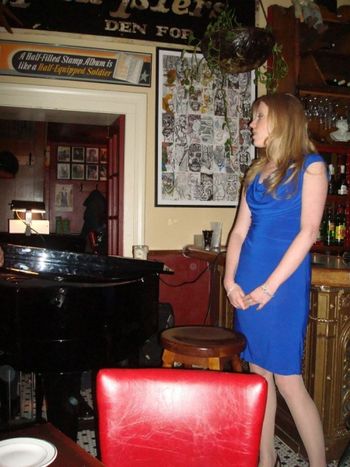 Singing a few numbers impromptu in the piano bar in the late night hours after the show...
