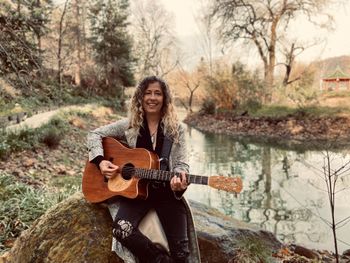 Dawn & Guitar at Lake
