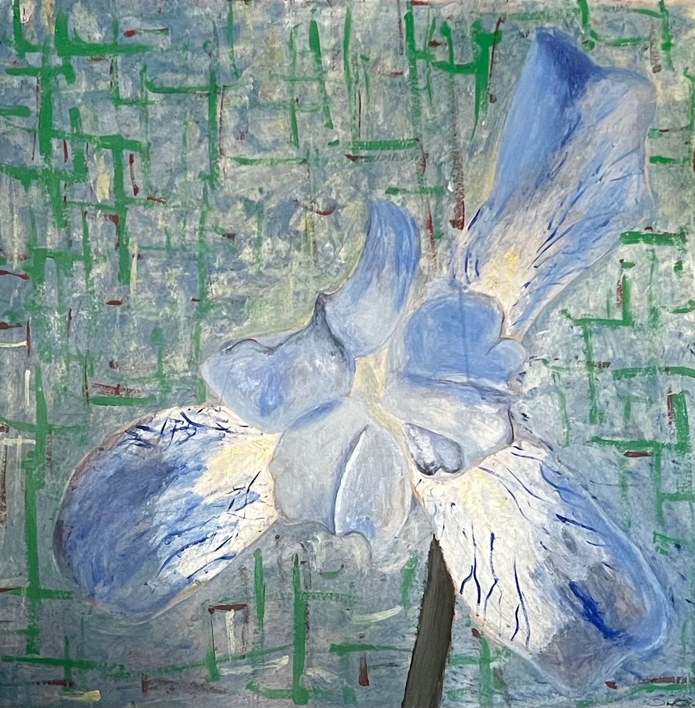 FLOWER #1  (Acrylic on Paper Board / 31¾”w x 31¾”h)  1991