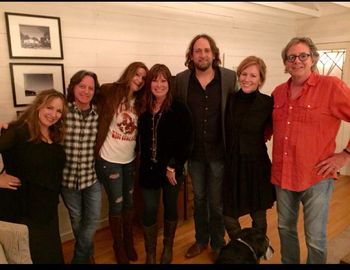 30A Fest hang. L to R: Gretchen, Jeff Hanna, Matraca Berg, Suzy Bugguss, Hayes Carll, Allison Moorer, BW
