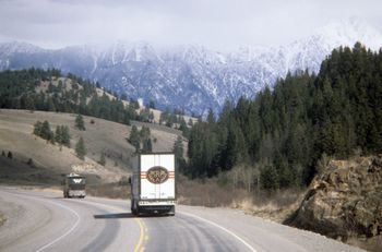 Waylon on the road, British Columbia, 1987
