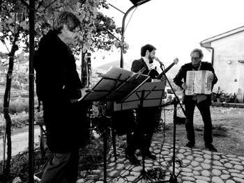 Sitting in with Tuscan musicians in Montefiorale, Italy. 2015
