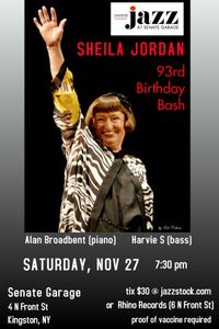SHEILA JORDAN's 93rd birthday celebration!!! SAVE THE DATE!