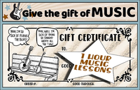 ON SALE $40 - Gift Certificate for 1hr Music Lesson