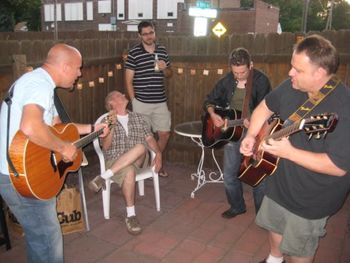 Chad, me, Peter, Craig, and Luker on my patio
