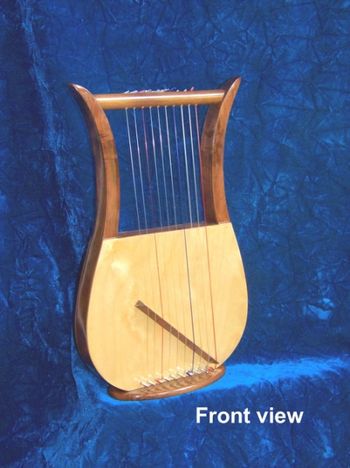 10 string Davidic Harp (Kinnor), hand-made by Marini Made Harps - these high quality Kinnors are fine quality, beautifully resonant acoustic instruments with a lovely harp-like tone!
