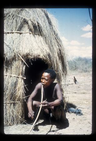 Mesolithic Musical Bow, being played one of the San - the San Bushmen are genetically the most diverse race on the planet & therefore the ancestor of all the modern human races! Their culture is a rem
