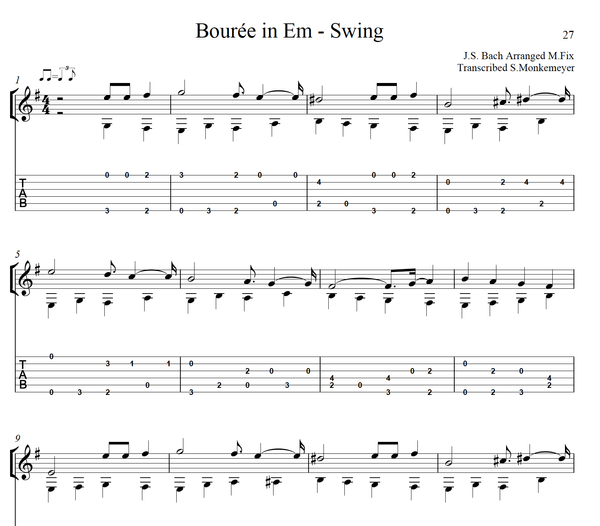 Bouree (Bach arr M Fix) PDF Download