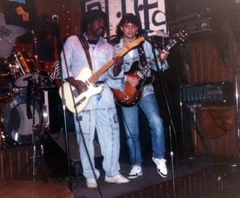 MC & Phil Guy at "B.L.U.E.S" Chicago, Illinois USA.  February 1991
