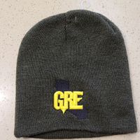 Dark Green Beanie (Puffy California GRE Logo - Yellow & Black)