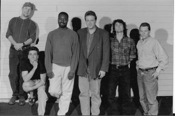 This was the original lineup of the Joint Venture band (minus Larry Finn). Taken in April 1995 at our first rehearsal. This lineup never actually did a gig. Too bad; great band!
