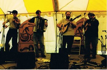 Cavan-CHF2001_small Cavan - Celtic Heritage Festival 2001.  Left to right - Lance Zimmerman, Brett Gibson, Frank Blair, Sean Foree.

