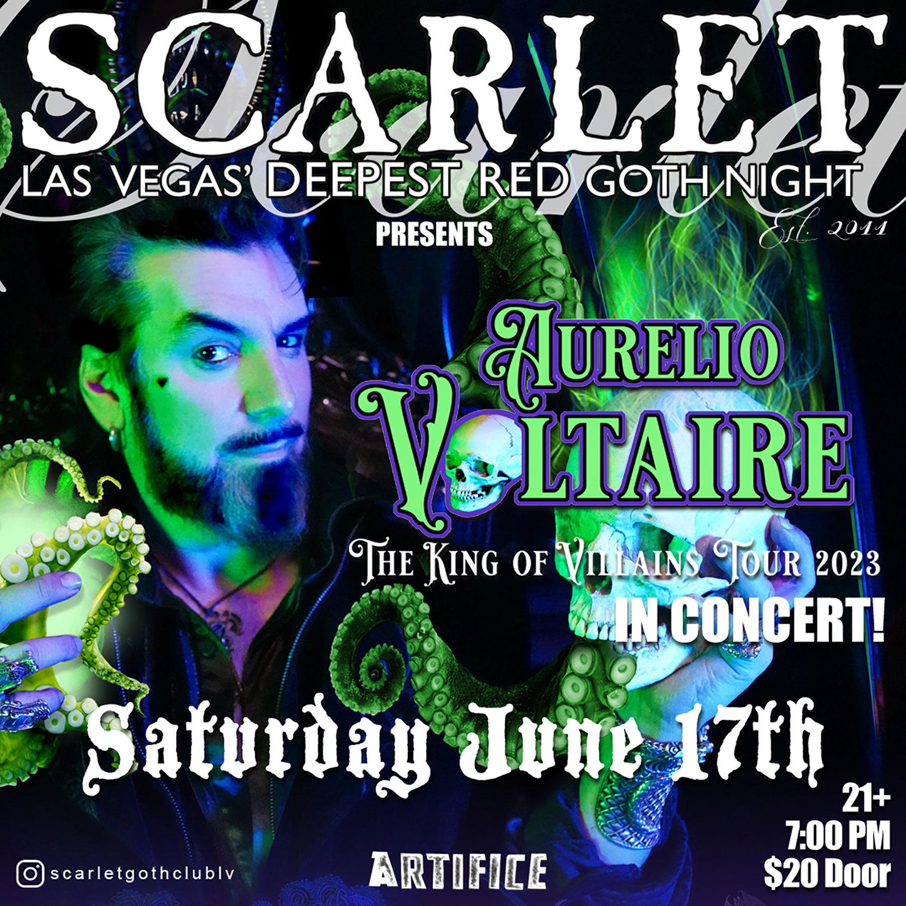 Aurelio Voltaire in Las Vegas, NV at Scarlet (Artifice Club) @ Artifice -  Jun 17, 2023, 7:00PM