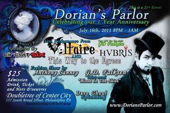 At Dorian's Parlor in Philadelphia 7/16/11
