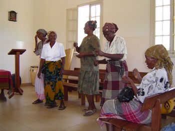 The women of Matalana singing for us in the local church.
