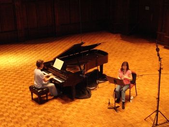 Jennifer and Joel recording session
