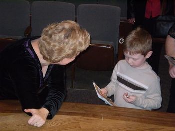 Greeting youngest audience member at 50th anniversary performance - 5 yrs old - Nov 6, 2009

